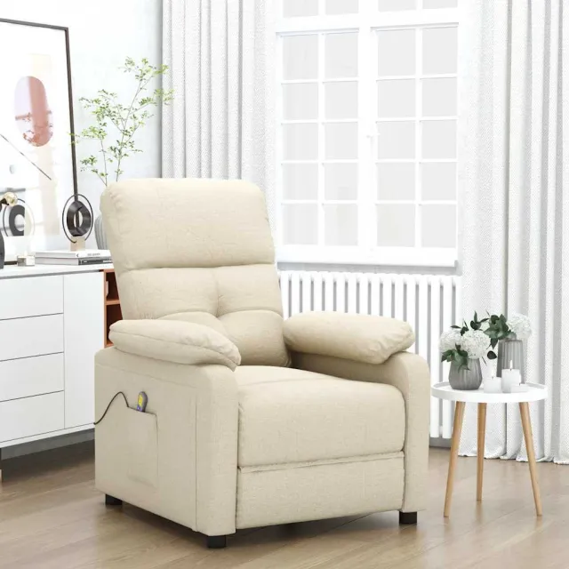 vidaXL Massagestoel stof crèmekleurig, foto 2