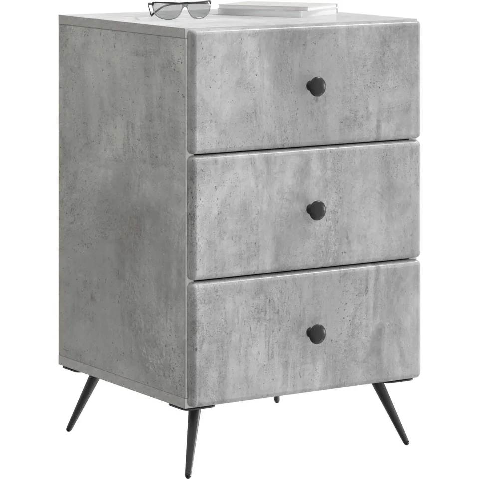 vidaXL Nachtkastje Betongrijs 43 x 41 x 66,5 cm Bewerkt hout