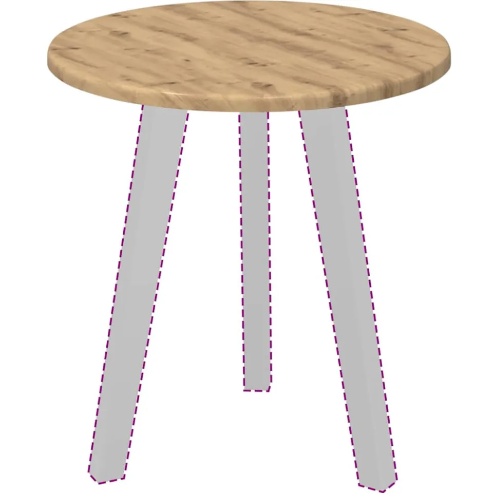 vidaXL Tafelblad Ø 40 x 1,5 cm Rond Bewerkt hout Artisanaal eiken Bruin