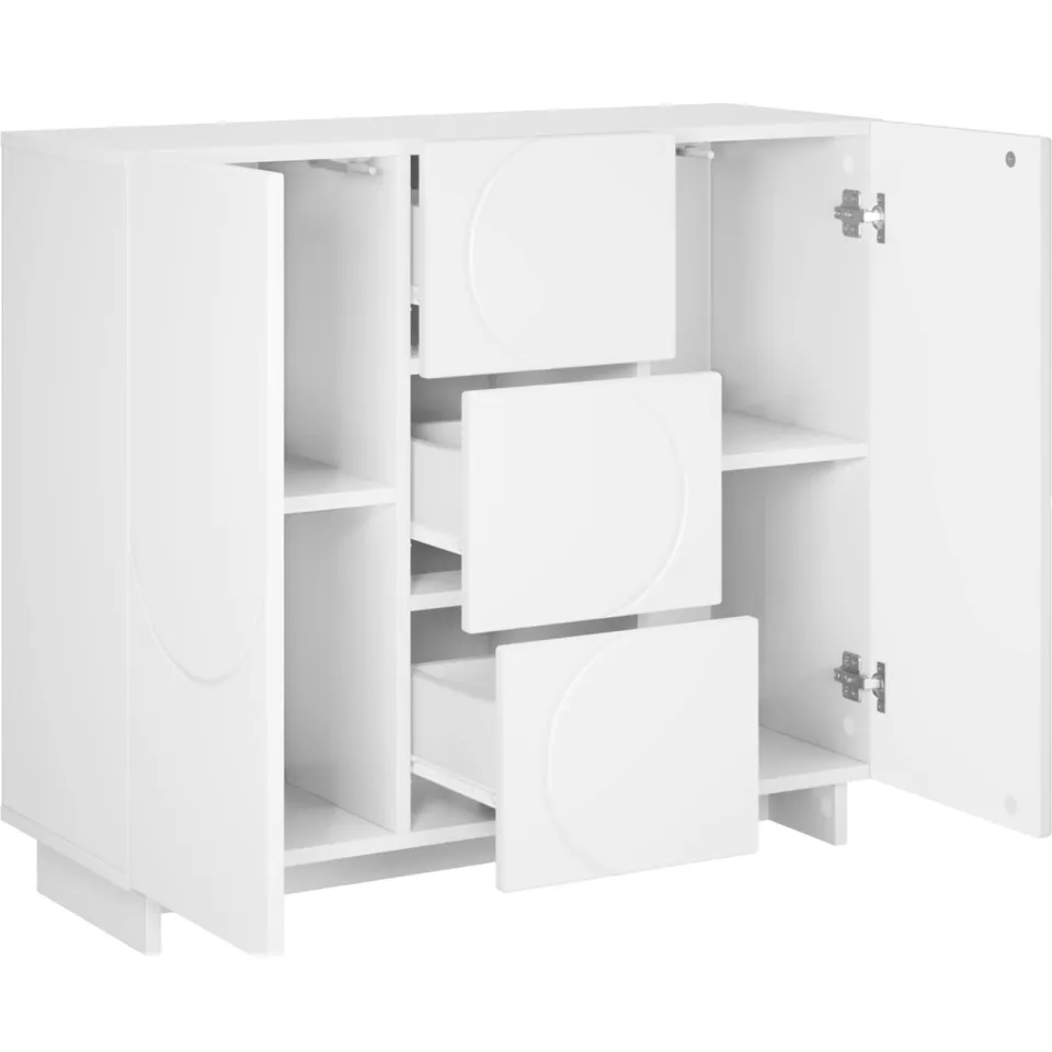 vidaXL Dressoir Hoogglans Wit 85,5 x 31 x 75 cm Bewerkt hout