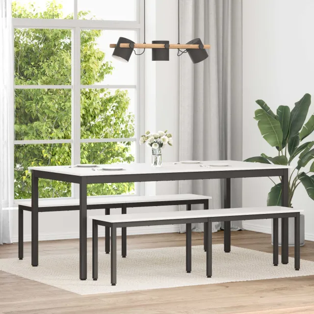 vidaXL Eettafel Wit 180 x 90 x 75 cm Massief grenenhout