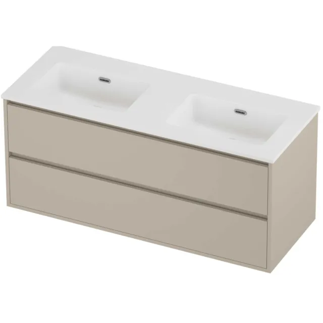 Proline Tribute Badmeubelset Porselein Elegant Greeploos 120x46x54 cm Mat White Soft Linen Beige