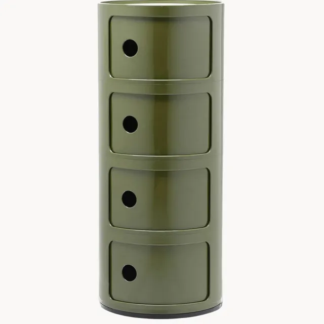 Kartell Design container Componibili, 4 modules, H 77 cm groen