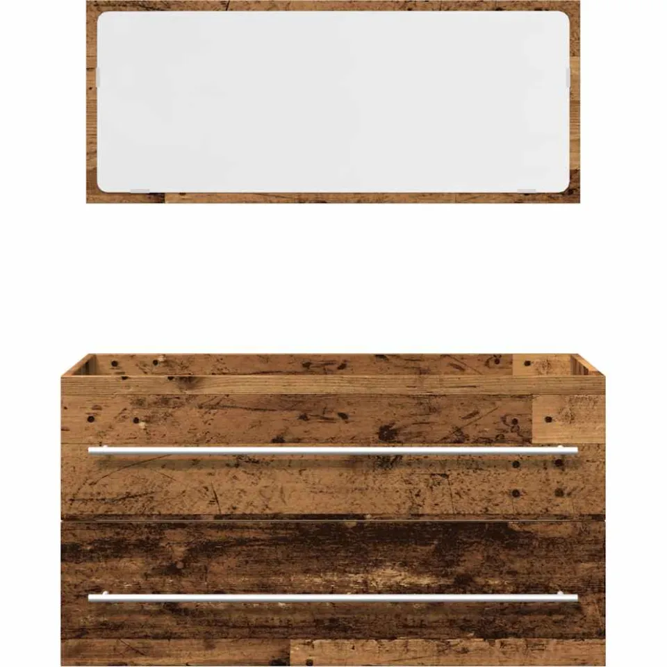 vidaXL 2-delige Badkamermeubelset bewerkt hout oud houtkleurig bruin, foto 3