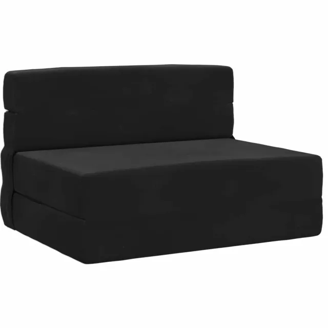 vidaXL Vouwbare - Sofa - Bed - Zwart - 100 - x - 80 - x - 60 - cm - Stof