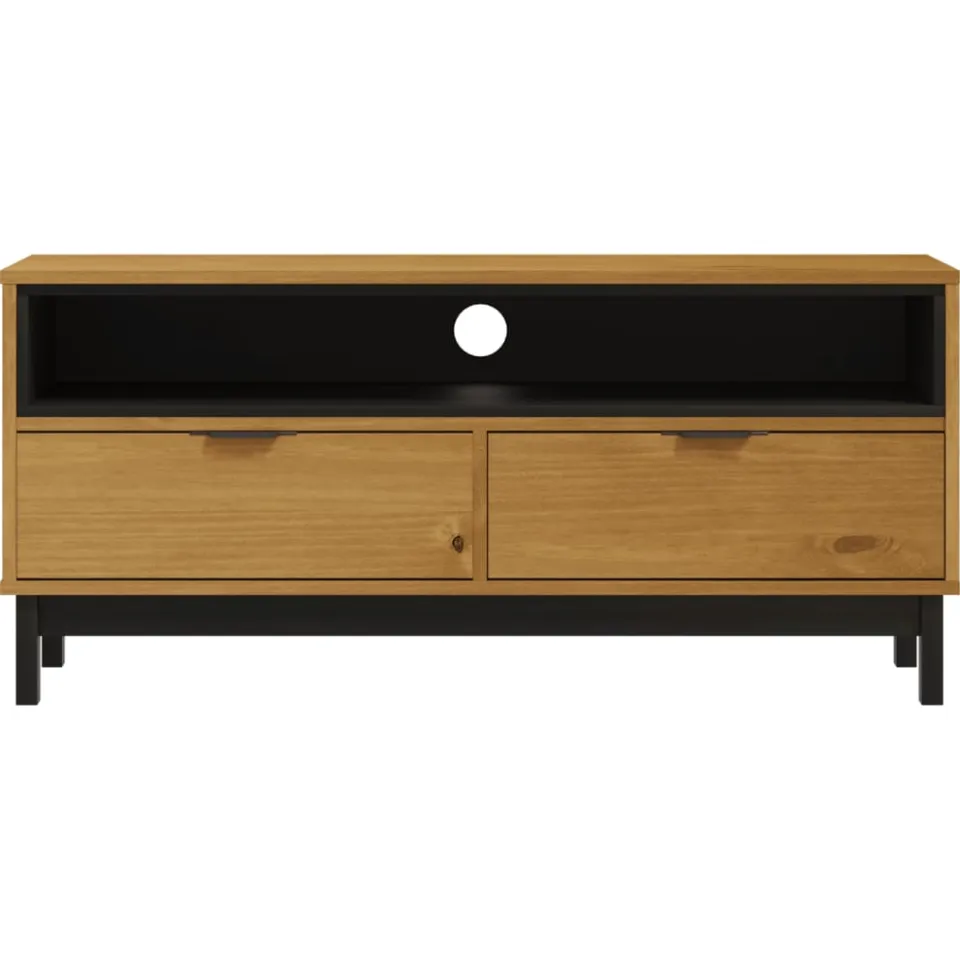 vidaXL TV-meubel FLAM 110x40x50 cm massief grenenhout bruin, foto 4