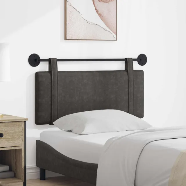 vidaXL Hangend hoofdbord Zwart Antiek PU