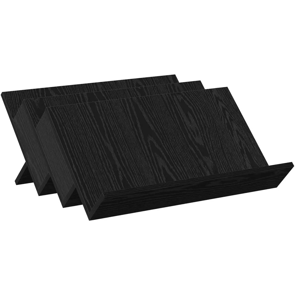vidaXL Tijdschrift Rek Zwart Eiken 65 x 53 x 28,5 cm Bewerkt hout, foto 3