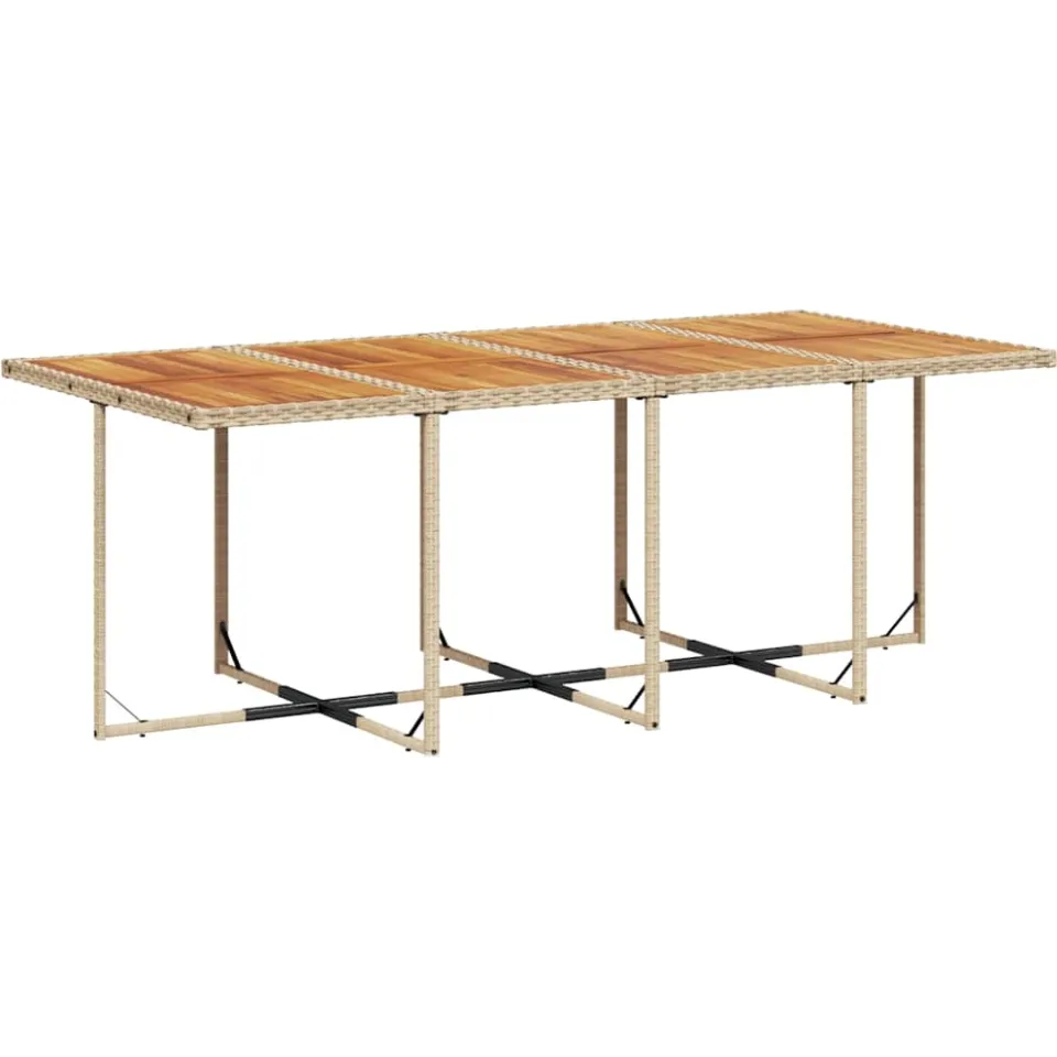vidaXL 9-delige Tuinset met kussens poly rattan beige, foto 4
