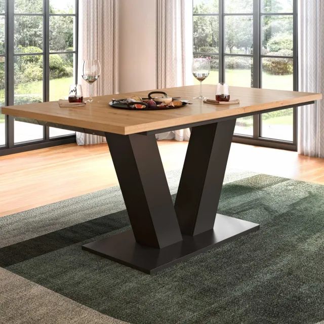 xonox Uitschuifbare Eettafel Motion Emob - Artisan Spaanplaat - 150-190x76x90 Cm - Grijs Bruin|Grijs