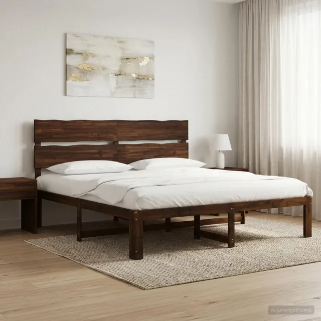 vidaXL Tweepersoonsbed met hoofdeinde ROSTOCK Donkerbruin 180 x 200 cm