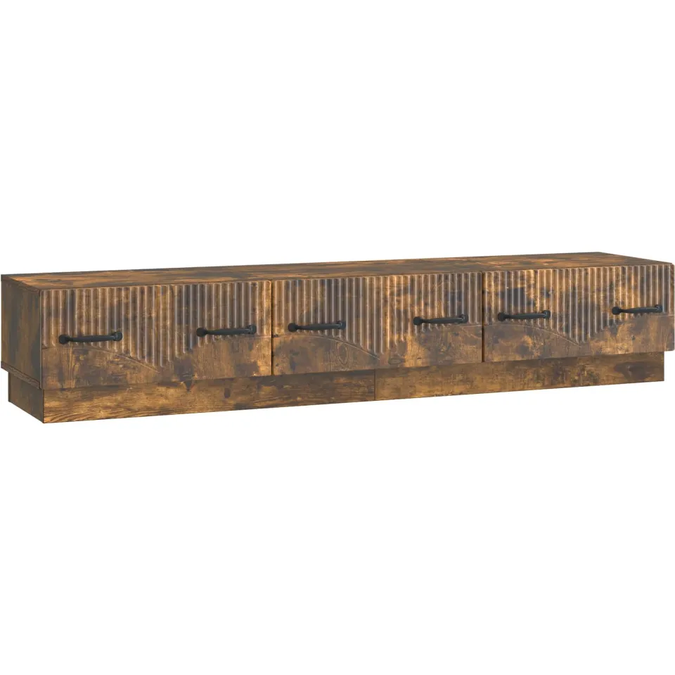 vidaXL TV-kast met lade Gerookt eiken 147 x 34,5 x 27 cm Bewerkt hout Bruin