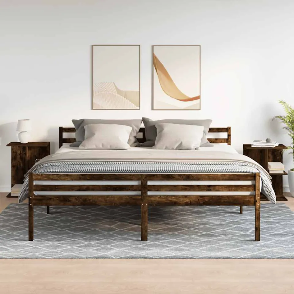 vidaXL Nachtkastjes 2 st 46,5x29x61 cm bewerkt hout gerookt eikenkleur, foto 3