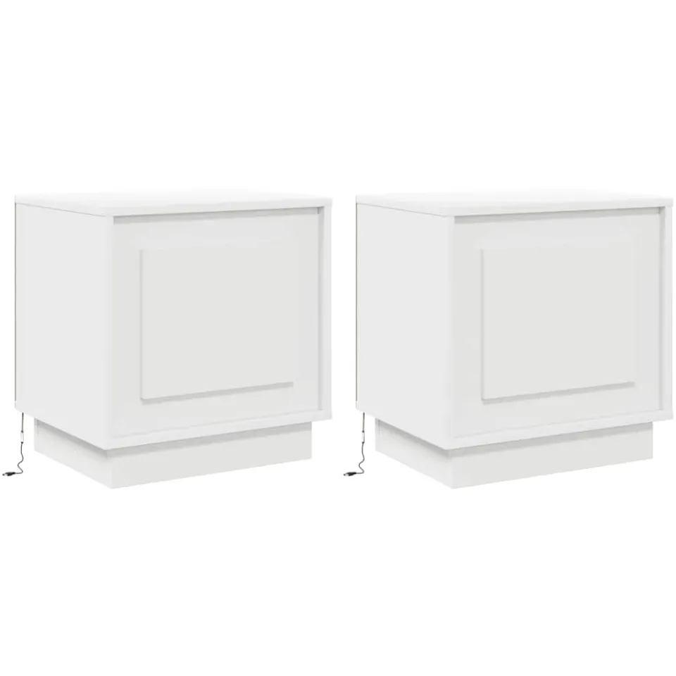 vidaXL Nachtkastje 2 st Wit 44 x 34,5 x 45 cm Bewerkt hout, foto 3