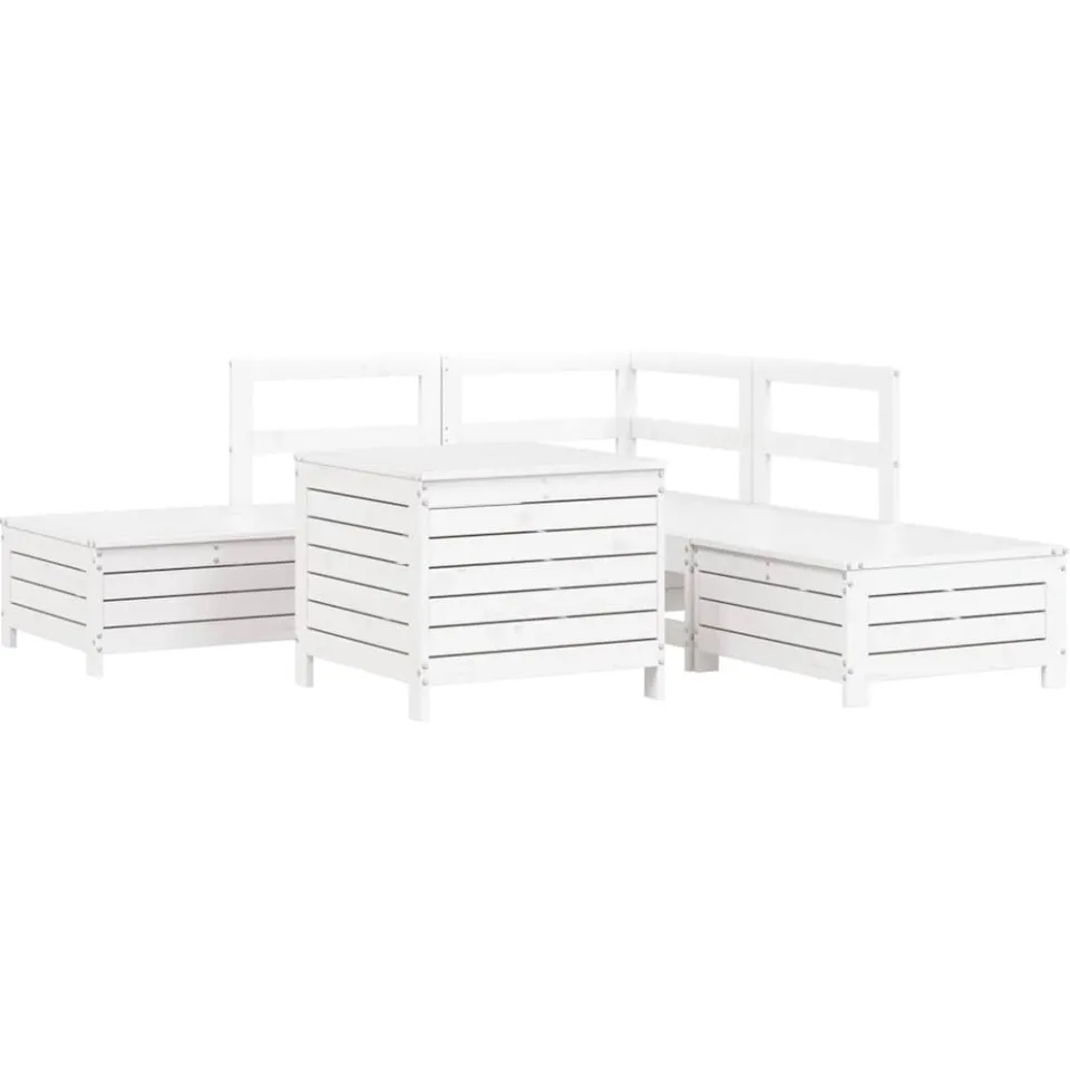 vidaXL 6-delige Loungeset massief grenenhout wit, foto 3