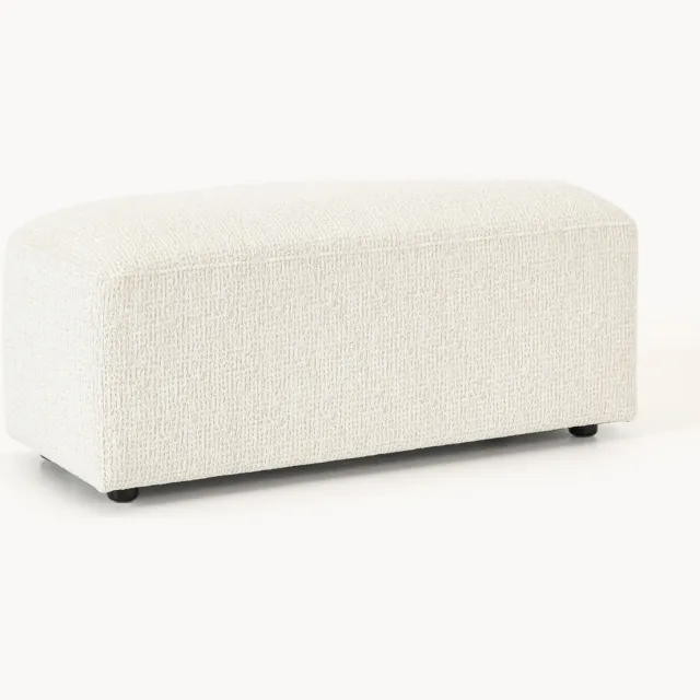 Westwing Collection Voetenbank Melva, B 99 x D 42 cm Wit