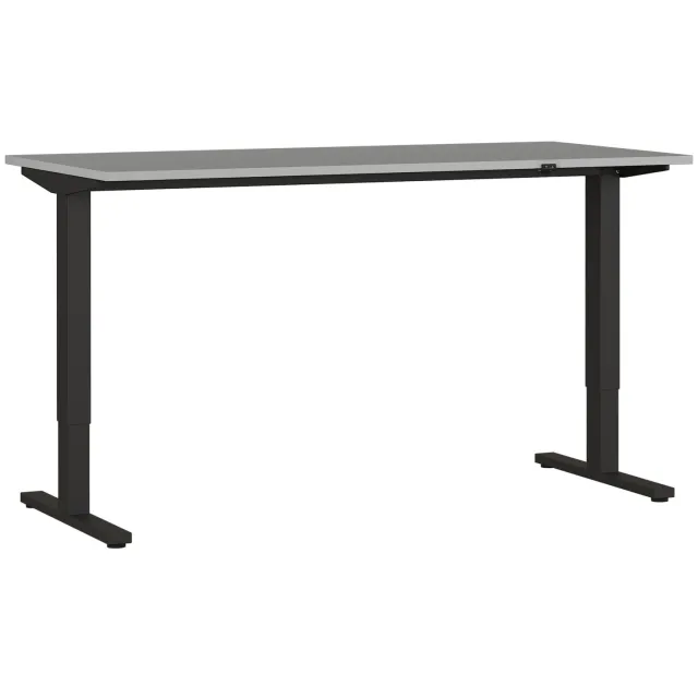 Elektrisch Bureau Ergonoma Lichtgrijs Zwart 160 CM
