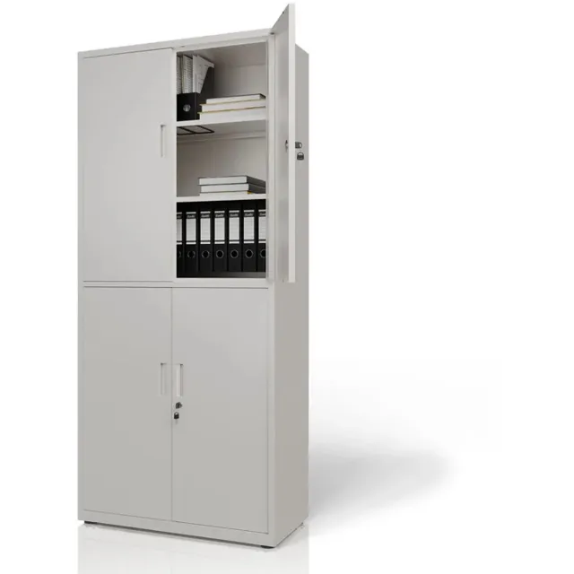Juskys Metalen Archiefkast / Kantoorkast - Incl. slot en 2 sleutels - Wit
