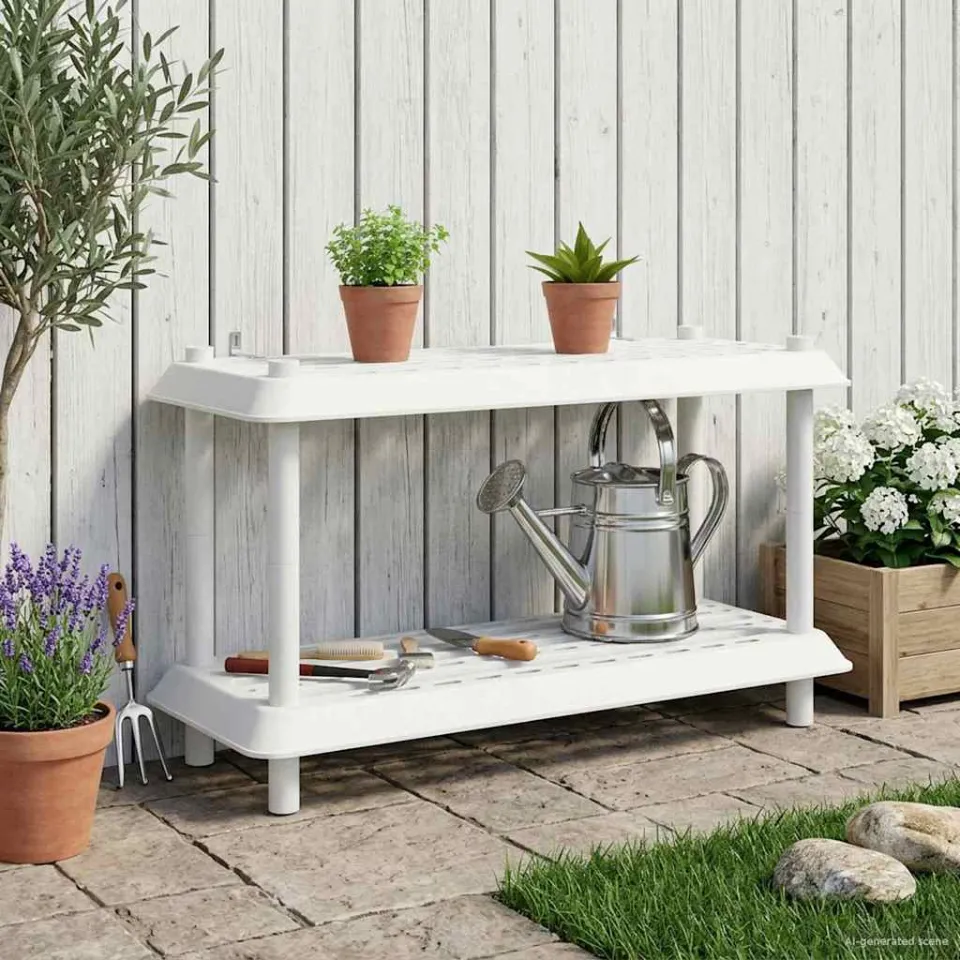 vidaXL Plankenunit 2-laags 100 x 40 x 55,5 cm PP Wit, foto 4