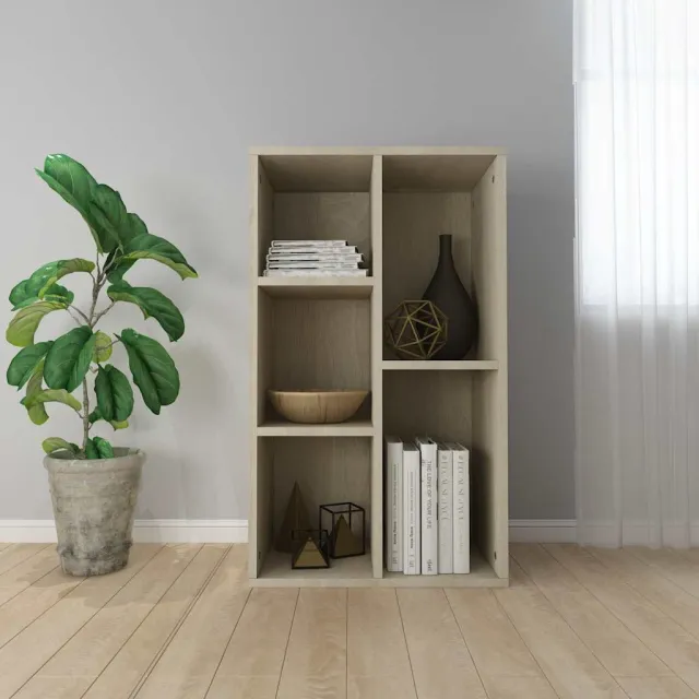 vidaXL Boekenkast/dressoir 50x25x80 cm bewerkt hout sonoma eikenkleur, foto 2