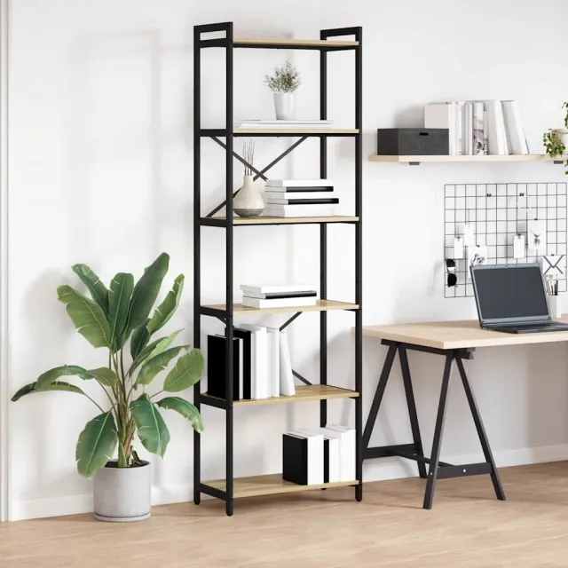 vidaXL Boekenkast 60 x 30 x 189,5 cm Bewerkt hout Sonoma Eiken, foto 2