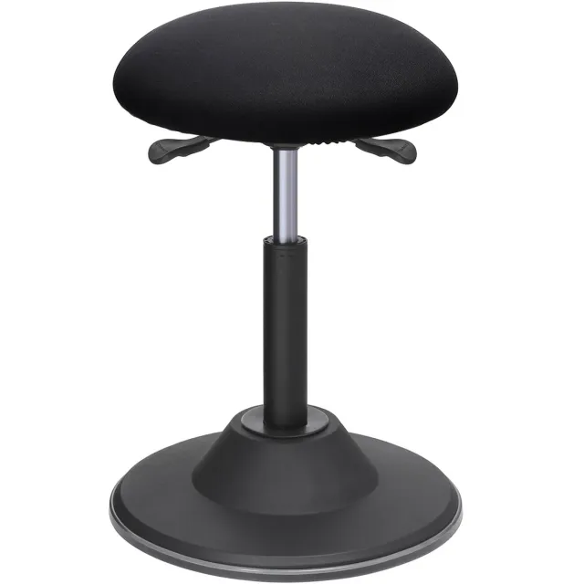 Songmics Kruk - In Hoogte Verstelbare Bureaustoel - Ergonomische Kruk - 360° Draaibaar met Antislip Voet Zwart