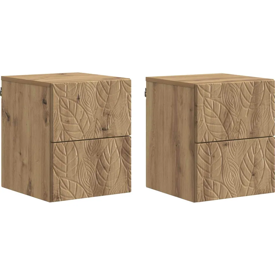 vidaXL Wandbeugel Bedkast 2 st Artisanaal eiken 34,5 x 33 x 40 cm Bruin