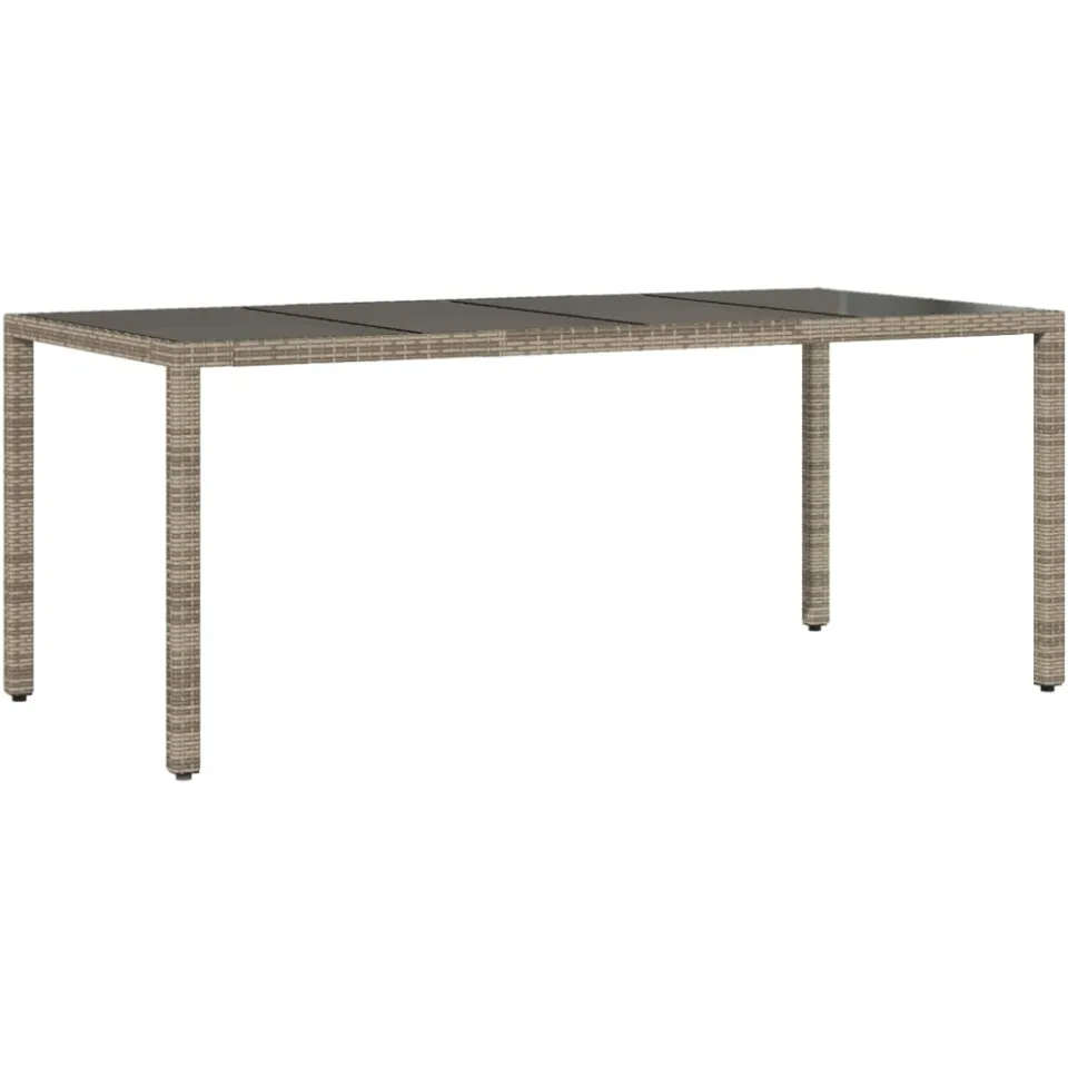 vidaXL 9-delige Tuinset met kussens poly rattan en glas grijs, foto 4