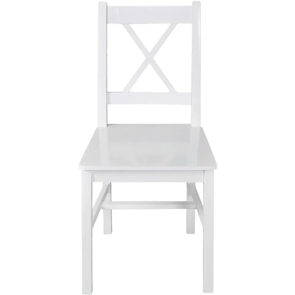 vidaXL Eetkamerstoelen 4 st grenenhout wit, foto 3