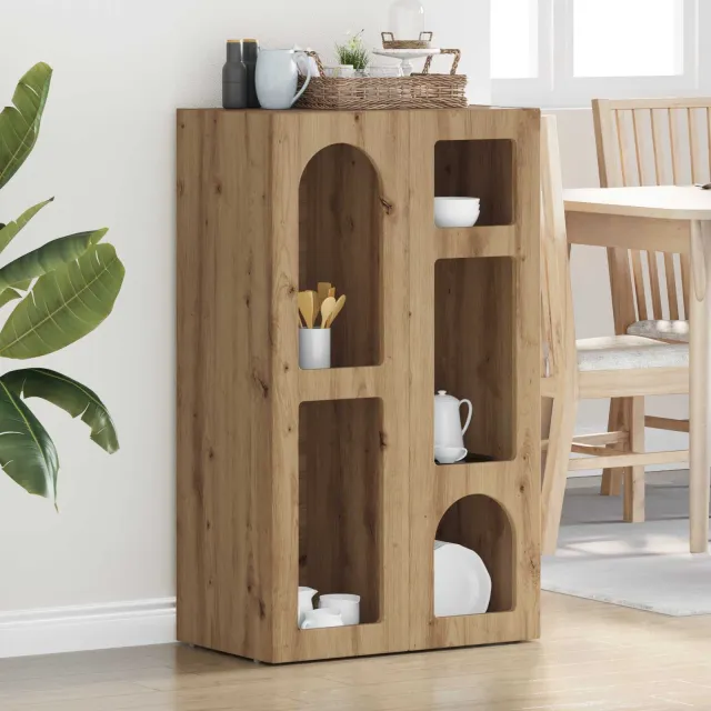 vidaXL Dressoir ELST Artisan Eiken 59 x 35 x 100,5 cm Bewerkt hout