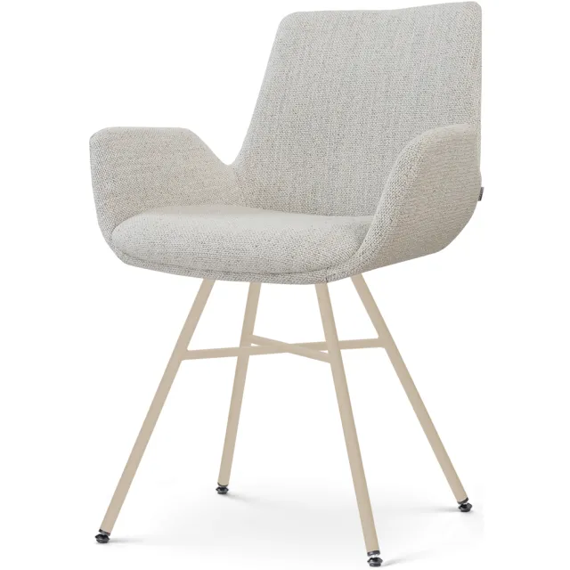 Nolon Noa-Eef eetkamerstoel beige gemêleerd - beige onderstel