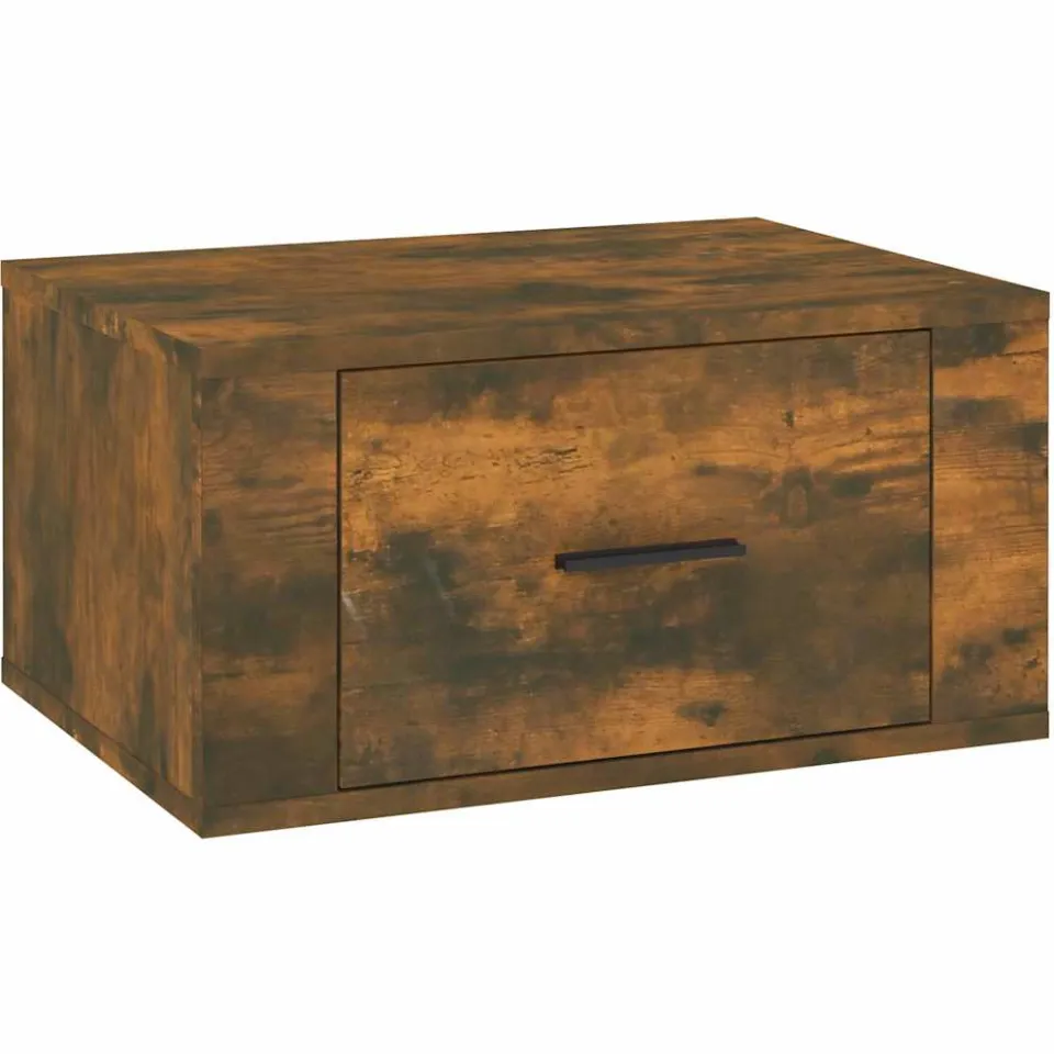 vidaXL Nachtkastje wandgemonteerd 50x36x25 cm gerookt eikenkleurig Bruin
