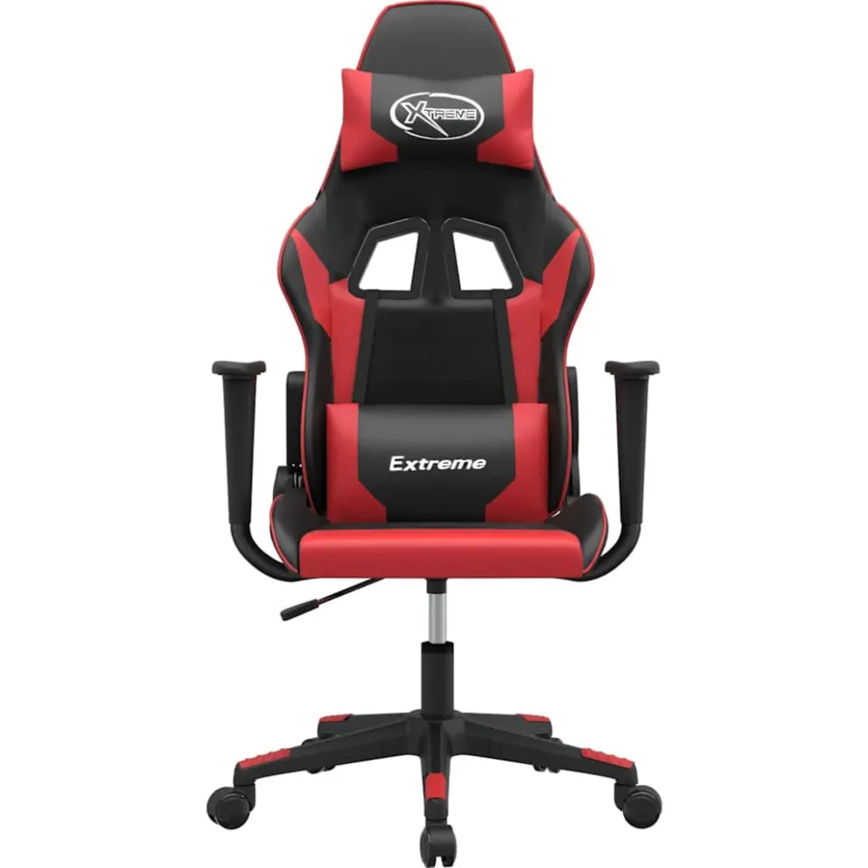 vidaXL Massage gamestoel kunstleer zwart en rood