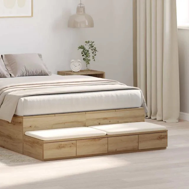 vidaXL Bedlades Artisan Eiken 120 x 36,5 x 16,5 cm Bewerkt hout, foto 2