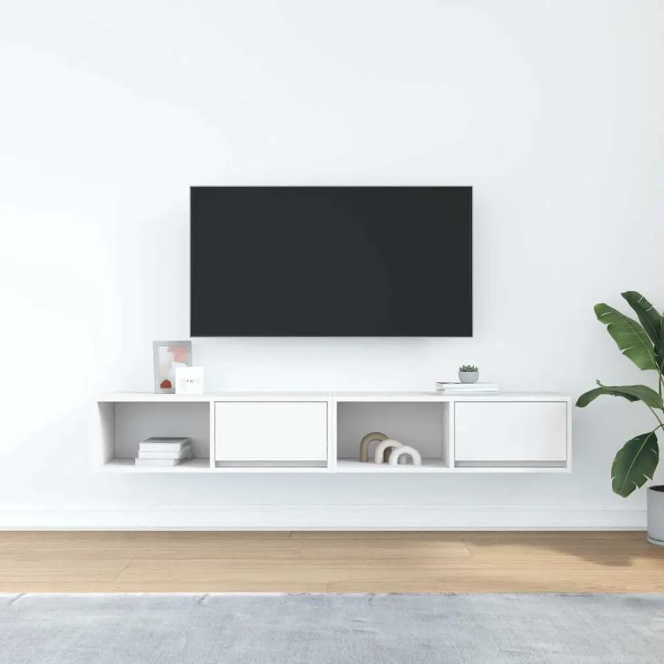 vidaXL Tv-meubelen 2 st 80x31x25,5 cm bewerkt hout wit, foto 3