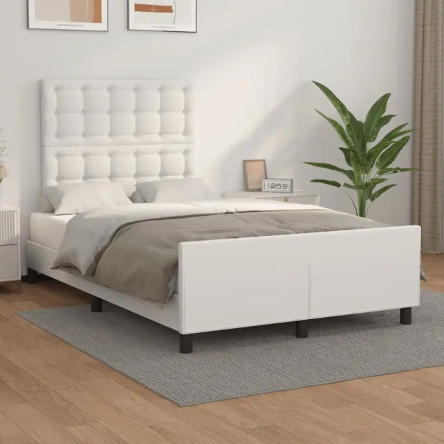 vidaXL Bedframe zonder matras 120x190 cm kunstleer wit