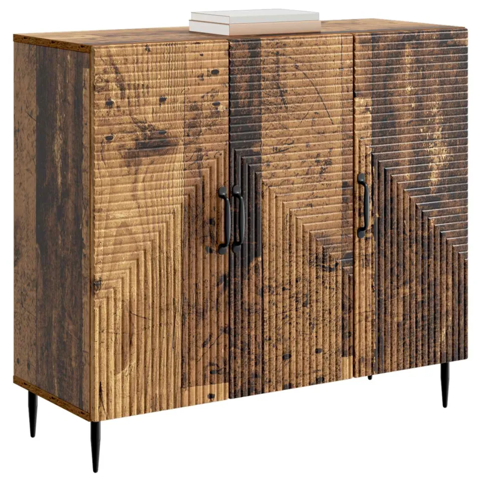 vidaXL Dressoir Oud hout 89 x 34,5 x 80 cm Bewerkt hout Bruin