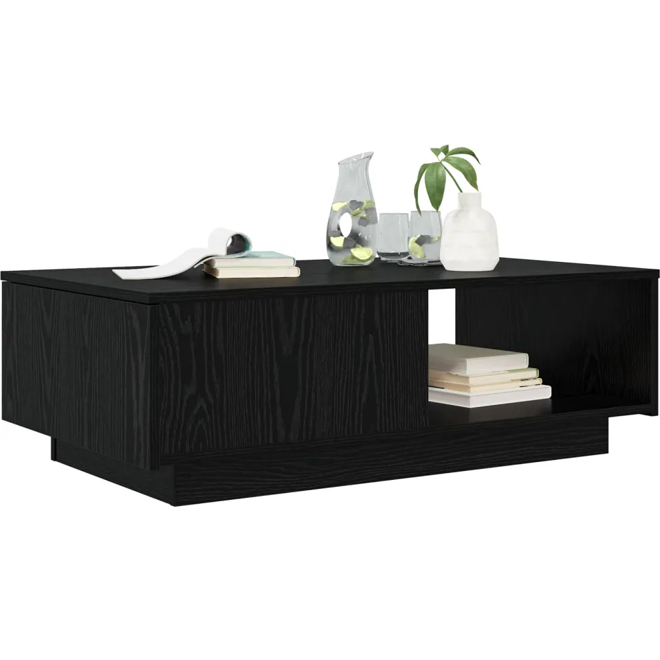 vidaXL Salontafel Zwart Eiken 95 x 55 x 31 cm Bewerkt hout