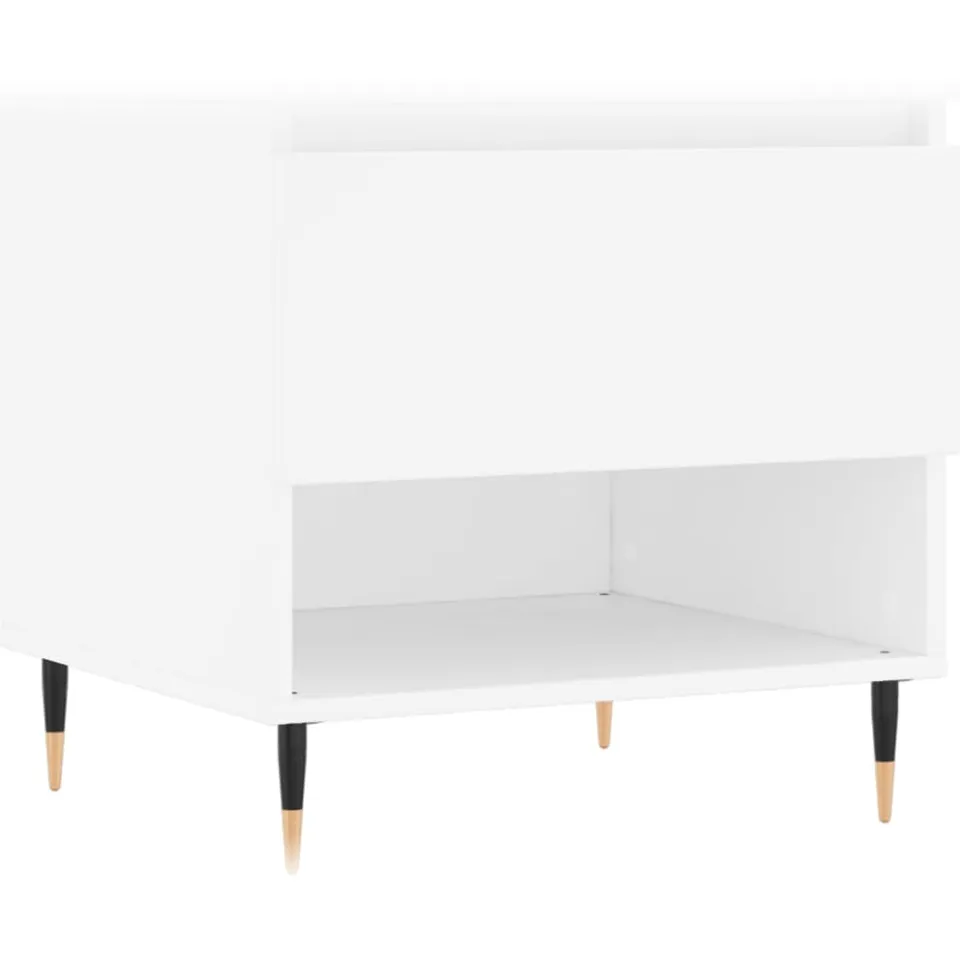 vidaXL Salontafel 50x46x50 cm bewerkt hout wit, foto 3