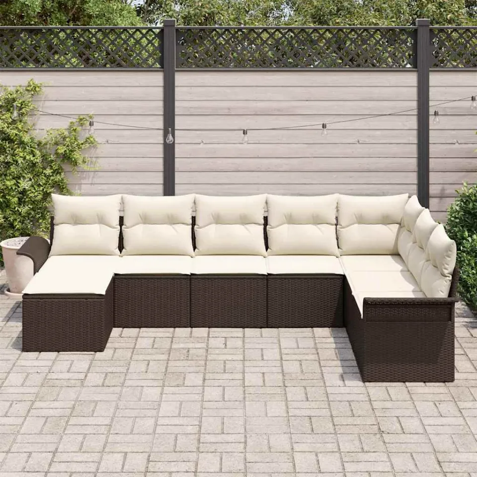 vidaXL Tuin Sofa Set 8 st Bruin poly rattan, foto 3