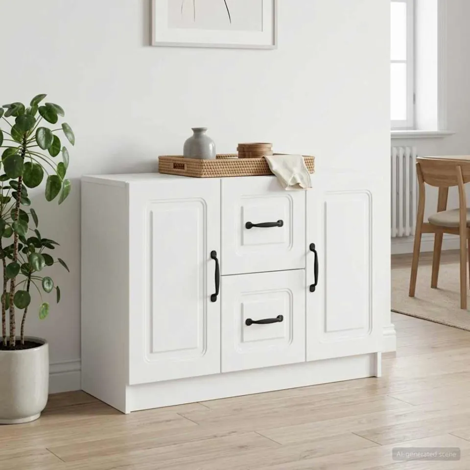 vidaXL Dressoir Wit 89 x 34,5 x 57 cm Bewerkt hout, foto 3