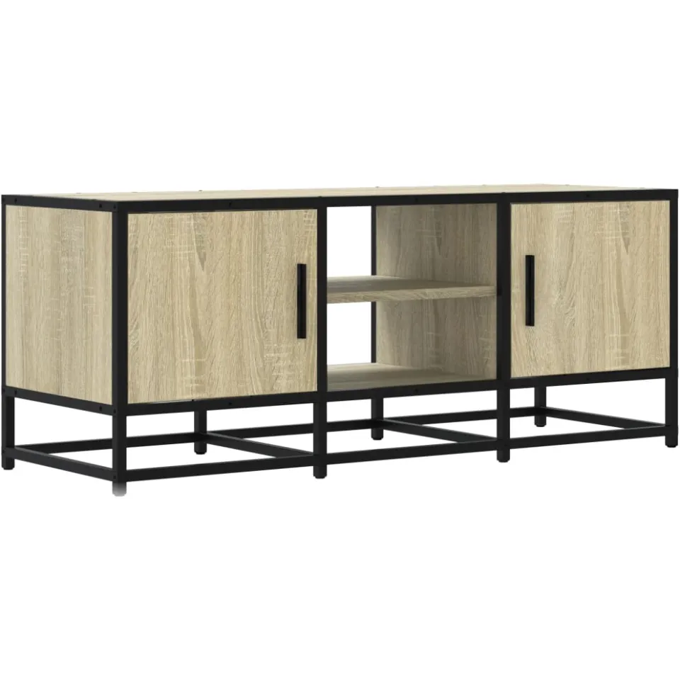 vidaXL Tv-meubel 100x35x41 cm bewerkt hout metaal sonoma eikenkleurig, foto 3