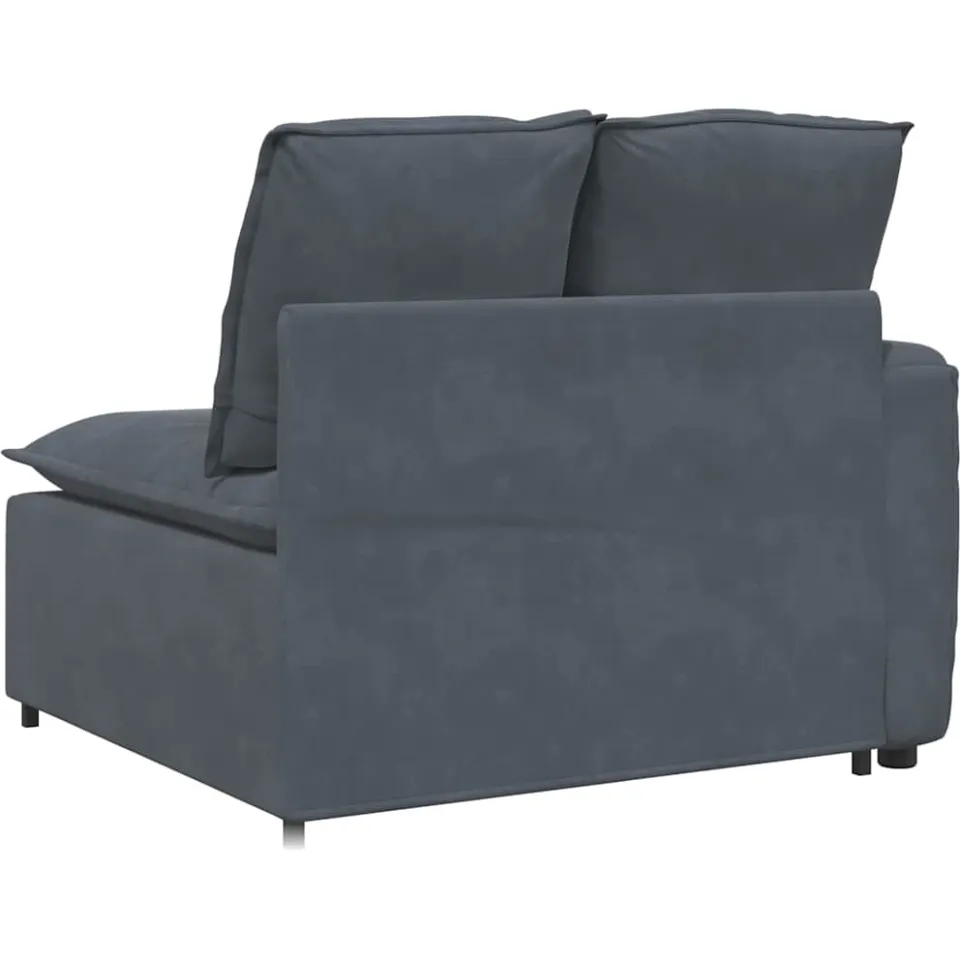 vidaXL Modulaire bank Armleuning eindmodule met kussens 100 cm grijs, foto 4