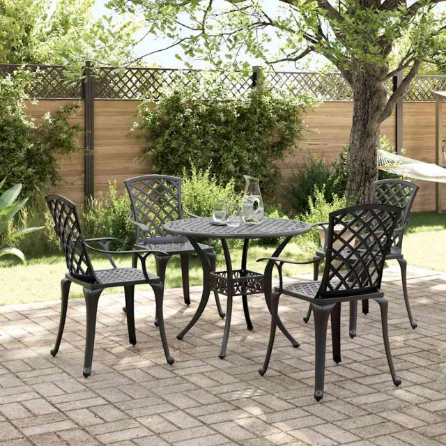 vidaXL 5-delige Tuinset gietaluminium zwart, foto 2