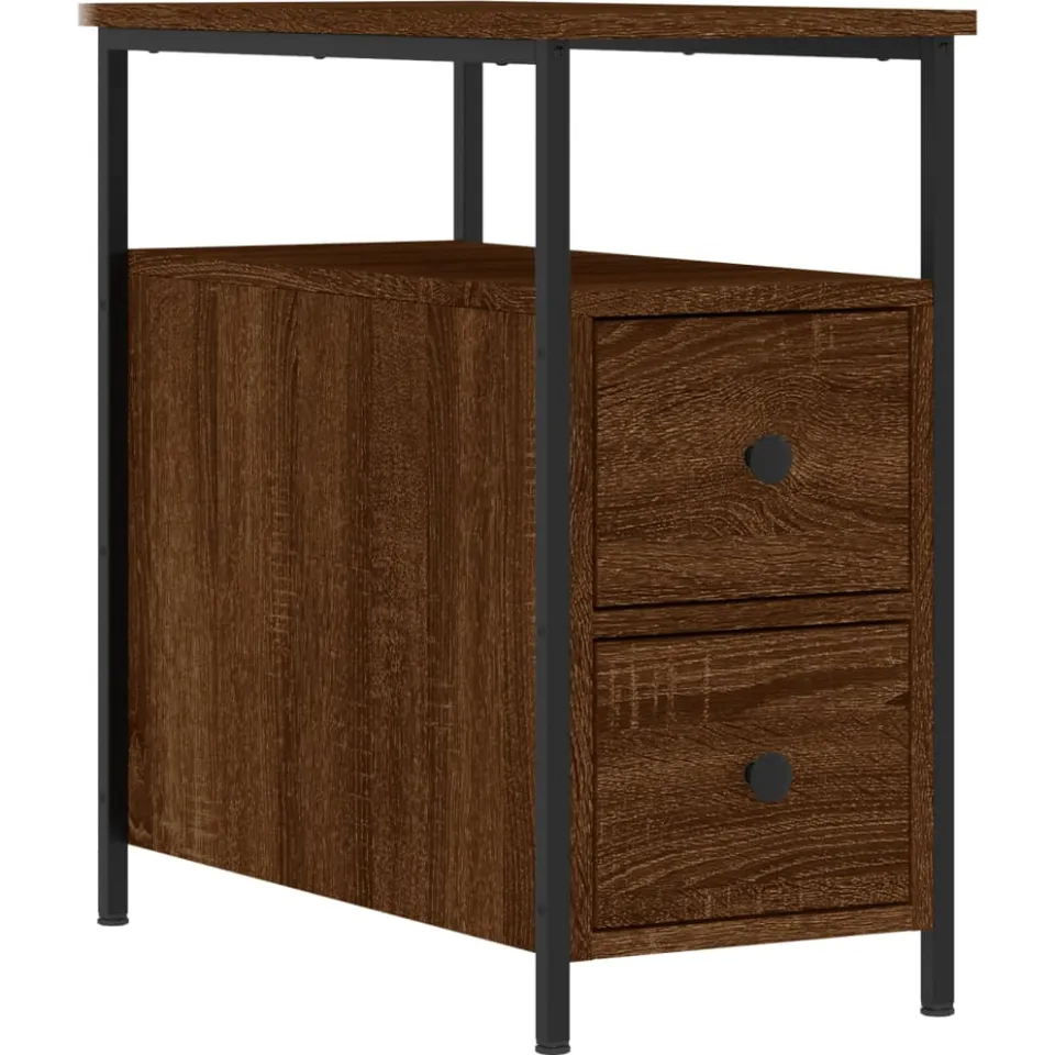 vidaXL Nachtkastjes 2 st 30x60x60 cm bewerkt hout bruin eikenkleur