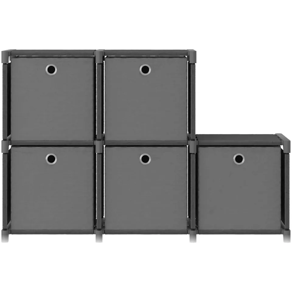 vidaXL Kast met 5 vakken met boxen 103x30x72,5 cm stof grijs, foto 2
