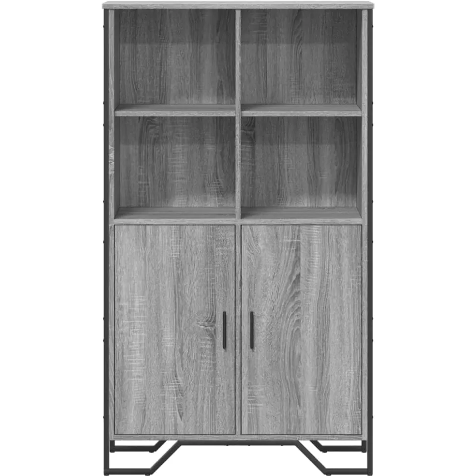 vidaXL Hoge kast 79,5x35,5x137,5 cm bewerkt hout grijs sonoma eiken, foto 3
