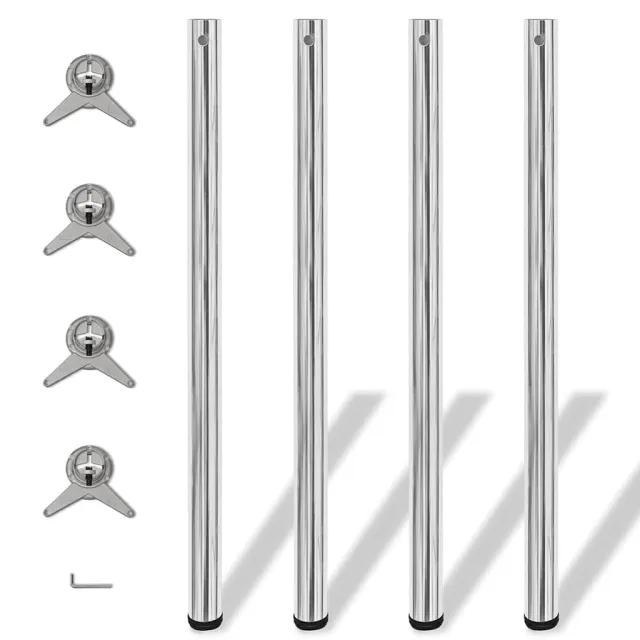 vidaXL Tafelpoten in hoogte verstelbaar chroom 1100 mm 4 st Zilver