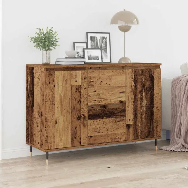 vidaXL Dressoir Oudhout 101,5 x 35 x 70 cm Bewerkt hout bruin, foto 2