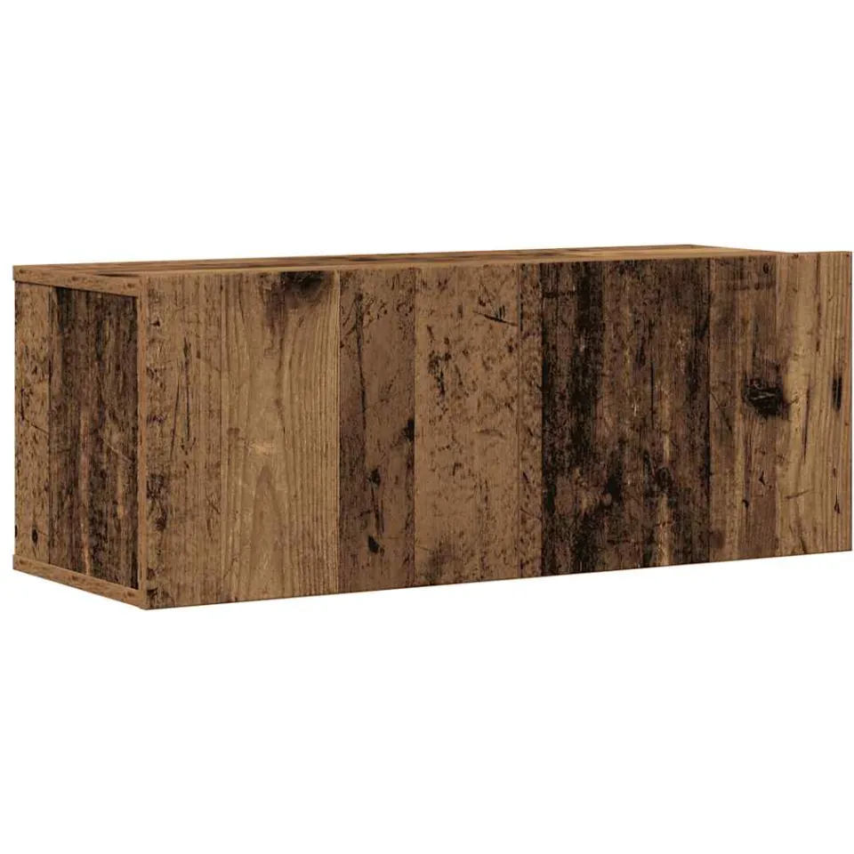 vidaXL 4-delig Tv-meubelset wandmontage bewerkt hout oud houtkleurig bruin, foto 3